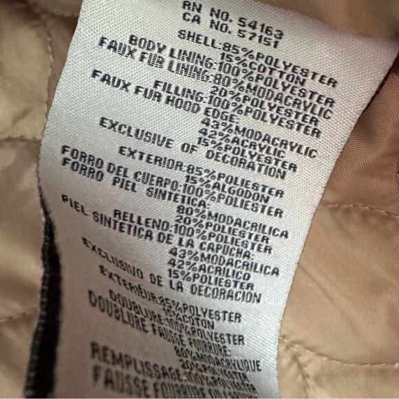 Levi’s Artic Cloth faux fur lined hooded parka winter jacket size small tan - Picture 11 of 12